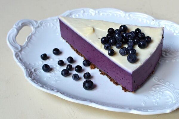 nepečený borůvkový cheesecake