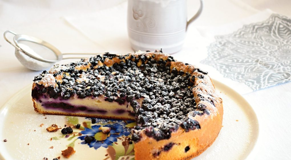 borůvkový koláč s tvarohem
