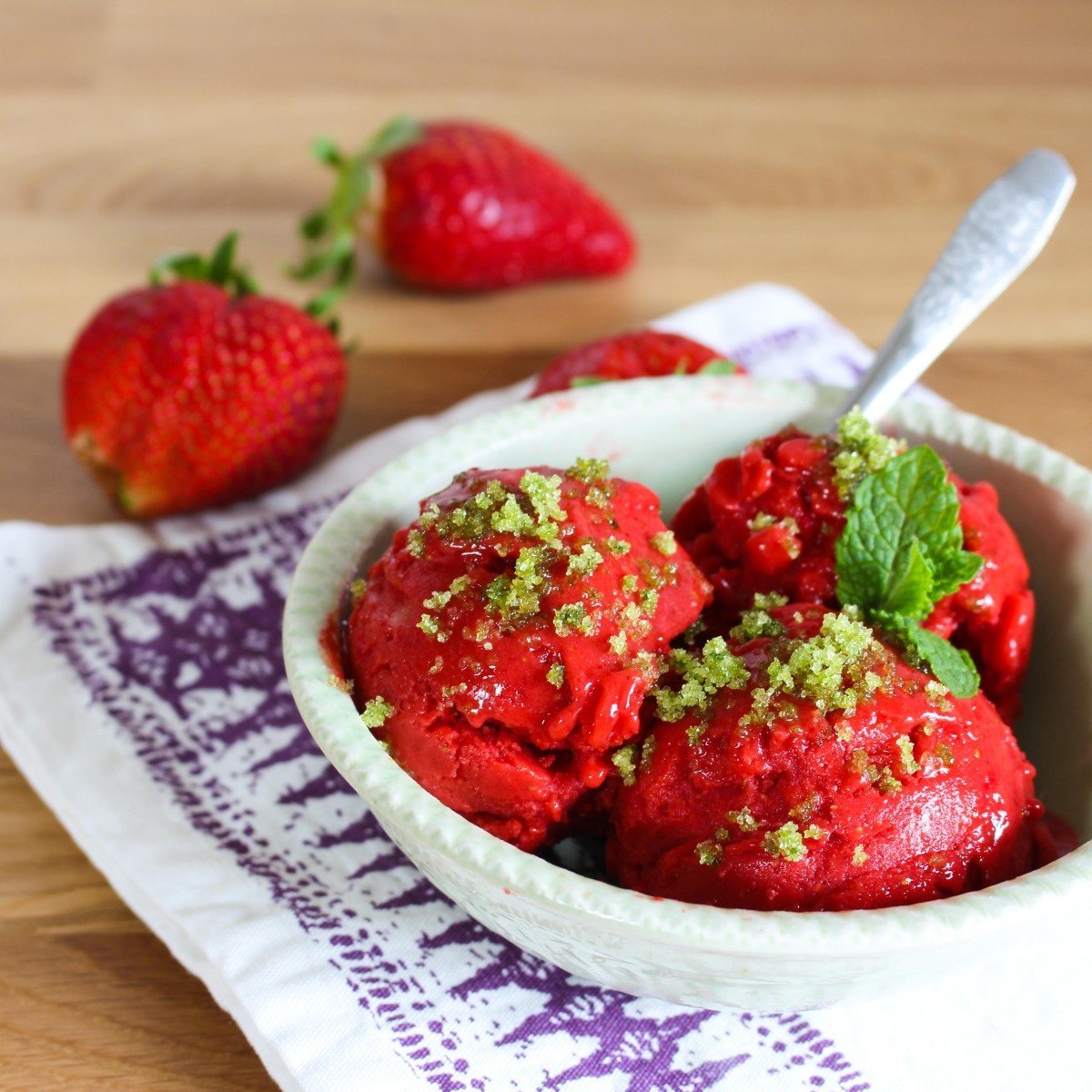 jahodový sorbet recept