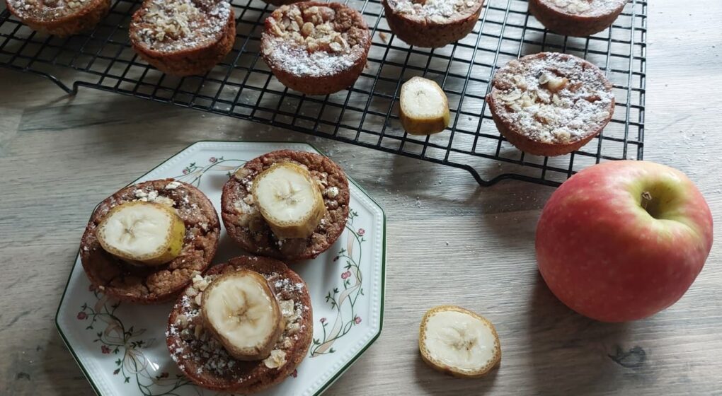 Jablečné banánové muffiny